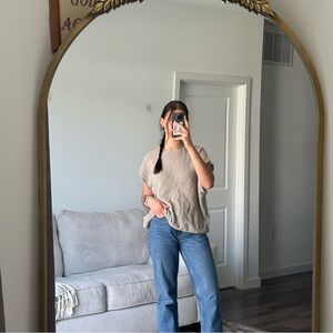 Zara cotton open knit sweater top size large